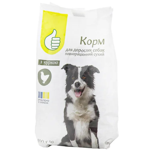 Корм сухий Auchan з курятиною для дорослих собак 800г