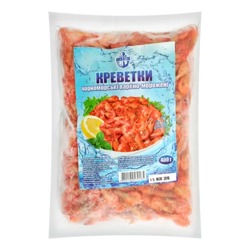 Креветки чорноморські вищого ґатунку 400г Акватік