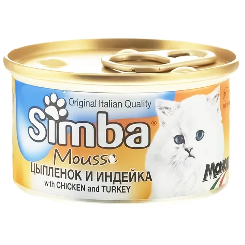 Корм вологий Simba з куркою та індичкою для котів 85г