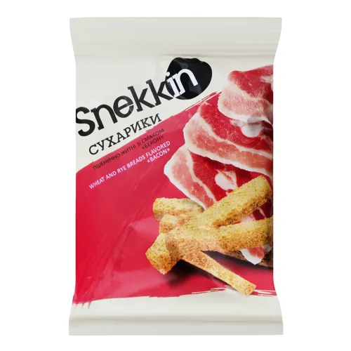 Сухарики пшенично-житні зі смаком Бекон Snekkin м/у 70г