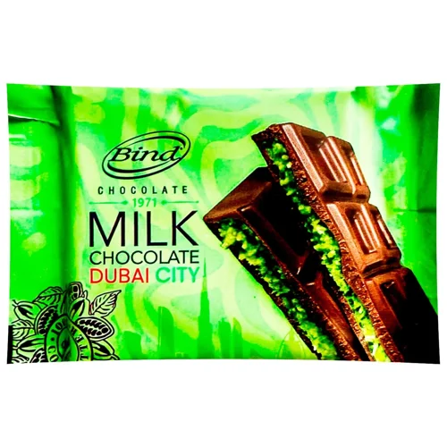 Шоколад молочний Bind Dubai з фісташковою начинкою та кадаїфом 60г