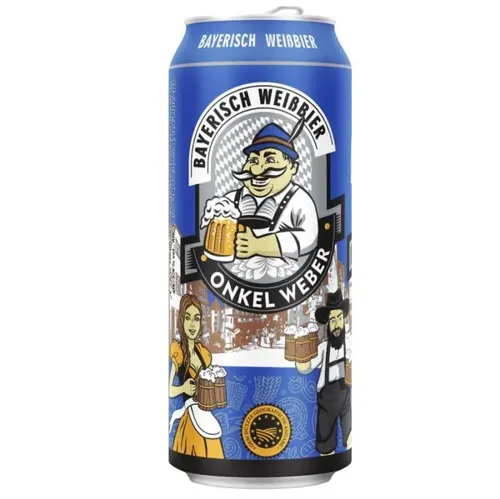 Пиво Onkel Weber Bayerisch Weissbier світле 5,4% 0,5л
