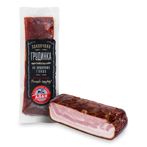 Грудинка Варено-Копчена На Вишневих Гілках Алан в/к, кг