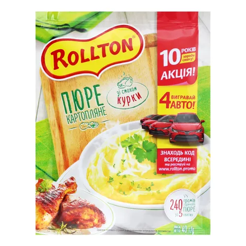 Пюре швидкого приготування картопляне зі смаком курки Rollton м/у 40г