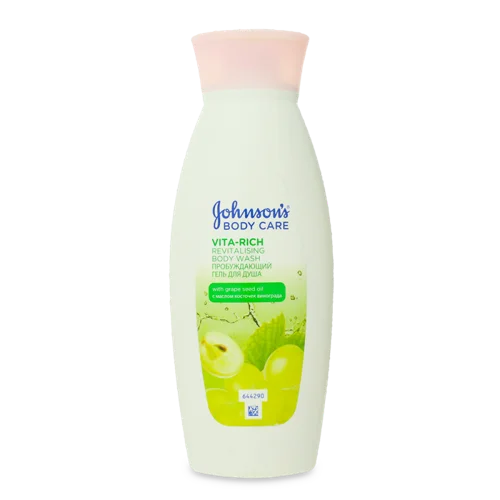 Гель для Душу Пробуджуючий з Олією Виноградних Кісточок Vita Rich Body Care Johnson's, 250мл