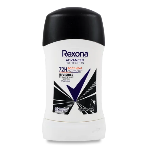 Антиперспірант-олівець Rexona Invisible on Black + White Clothes 72H Захист, 50мл