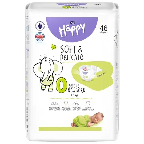 Підгузки Bella Baby Happy Soft&Delicate 0 before newborn ≤2кг 46шт