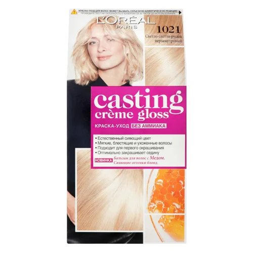 Фарба для волосся L'oreal Paris Casting Creme Gloss 1021 Світло-світло-русявий перламутровий без аміаку