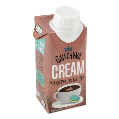 Вершки 8% Ультрапастеризовані Для Кави Galychyna, т/п 200г