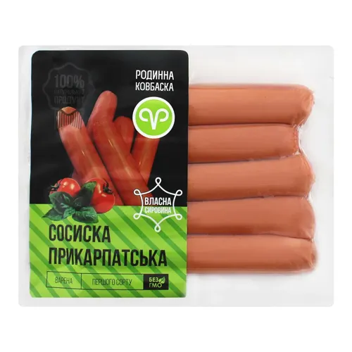 Сосиска Родинна Ковбаска Прикарпатська першого сорту 340г