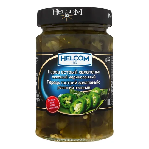 Перець гострий халапеньйо зелений маринований Helcom с/б 290г