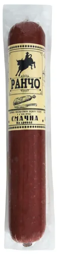 Ковбаса Смачна на дровах Ранчо напівкопчена м'ясна 0.4кг
