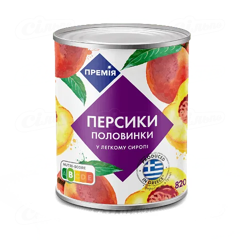Персики «Премія» половинками, 820г