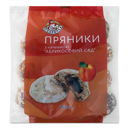 Пряники Абрикосовий Сад, Вищого Ґатунку, Картонна Упаковка, 250 Г