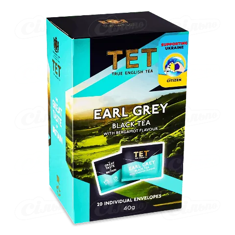 Чай чорний ТЕТ Earl Grey з бергамотом, 20*2г