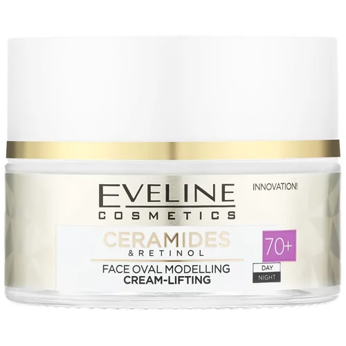 Крем-ліфтинг Eveline Ceramides & Retinol для моделювання овалу обличчя 70+ 50мл