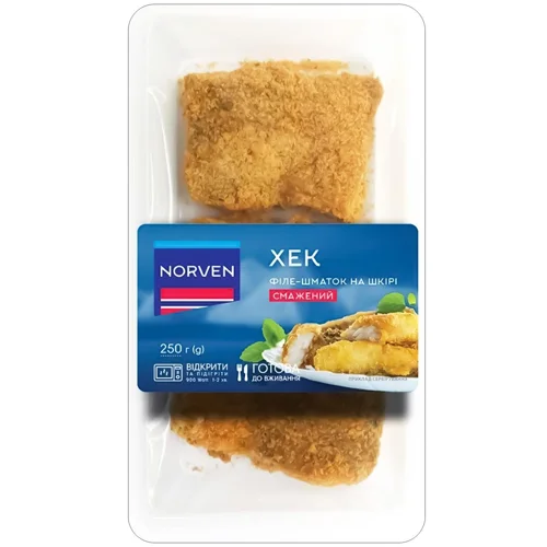 Хек Norven філе-шматок на шкірі смажений 250г