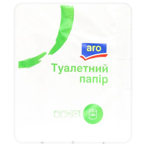 Туалетний папір Aro білий 2-шаровий 40шт
