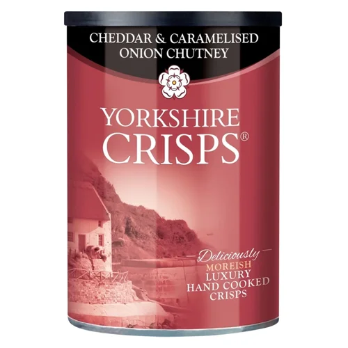 Чипси Yorkshire Crisp з сиром чеддер та карамелізованою цибулею 100г