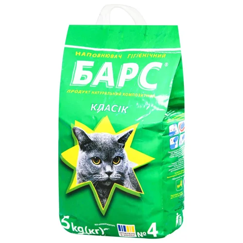 Наповнювач гігієнічний Барс №4 Класік для котів бентонітовий 5кг