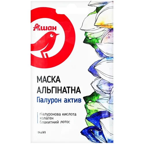 Маска для обличчя Auchan альгінатна Гіалурон актив 25г