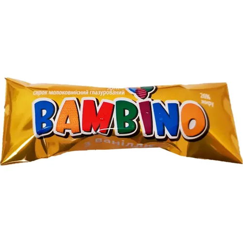 Сирок глазурований молоковмісний Bambino з ваніллю 26%, 36г
