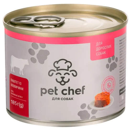 Корм вологий Pet Chef з яловичиною для собак 185г