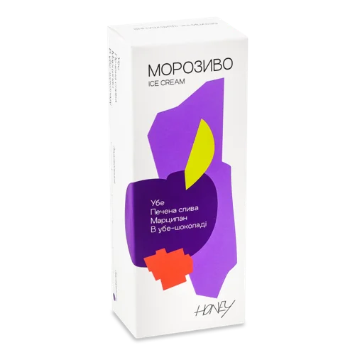 Морозиво Вубе Шоколад з Печеною Сливою та Марципаном, Honey, к/у, 85г