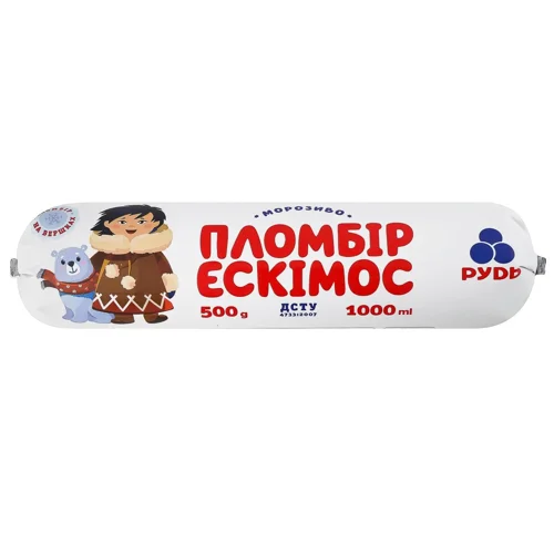 Морозиво Рудь Ескімос Пломбір тубус 500г