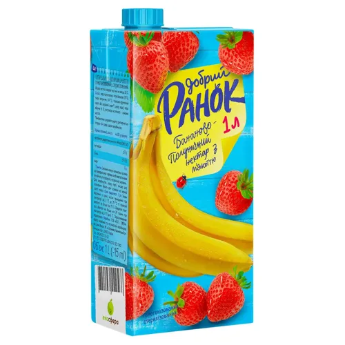 Нектар Добрий Ранок банан-полуниця 1л