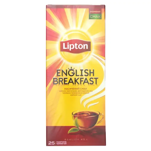 Чай чорний байховий English Breakfast Lipton к/у 25х2г