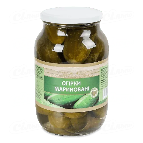 Огірки мариновані пастеризовані, 980г