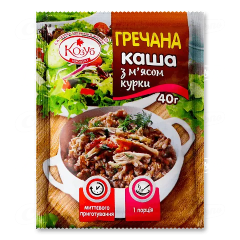 Каша Козуб продукт гречана з м’ясом курки, 40г