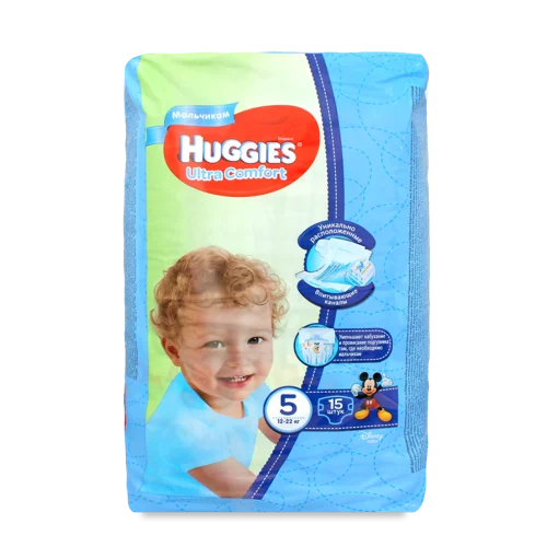 Підгузки Для Хлопчиків Ultra Comfort Huggies, 12-22 кг, 15 шт, в/ґ