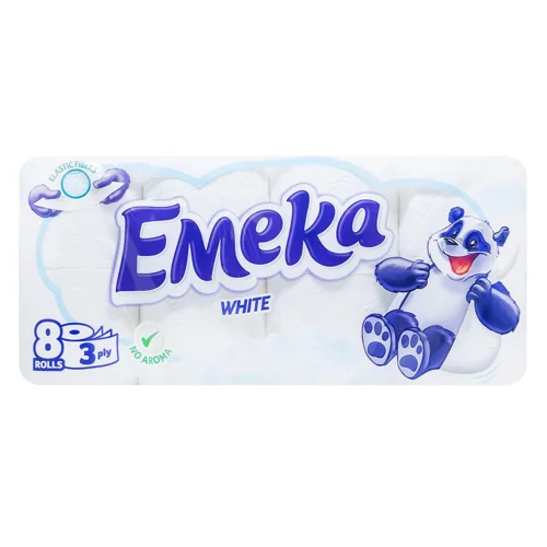 Туалетний папір Emeka White 3-шаровий 8шт