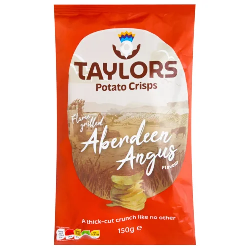 Чипси Taylors картопляні зі смаком м'яса гриль 150г