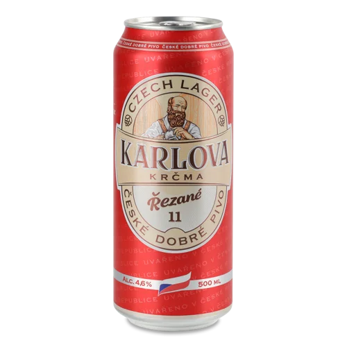 Пиво Янтарне Пастеризоване Фільтроване Karlova Krčma, 0.5л, 4.6% з/б