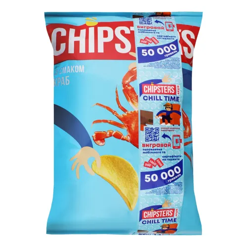 Чіпси картопляні зі смаком краба Chipster's м/у 130г
