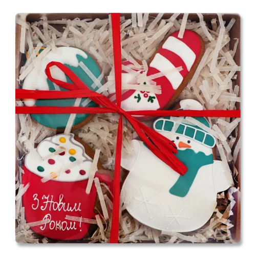 Пряники Глазуровані Без Начинки Зимові Подарунки, к/у 210г