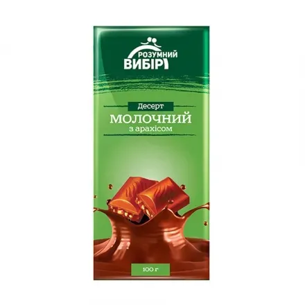 Десерт молочний з арахісом «Розумний Вибір», 100г