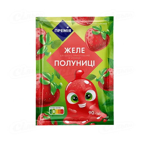 Желе «Премія»® зі смаком полуниці, 90г