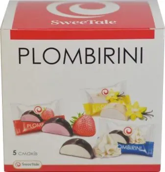 Цукерки глазуровані SweeTale зі збивним корпусом «plombirini mix» 300г