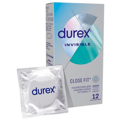 Презервативи Durex Іnvisible латексні з силіконовою змазкою ультратонкі 12шт