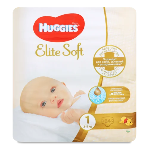 Дитячі Підгузки Одноразові Elite Comfort Huggies, 3-5 кг, 84 шт, в/ґ