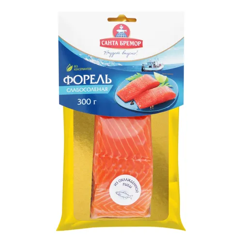 Форель філе-шматок Санта Бремор солена вищого ґатунку 300г