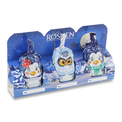 Фігури Зимові Друзі З Молочного Шоколаду Roshen, Картонна Упаковка, 3х20г