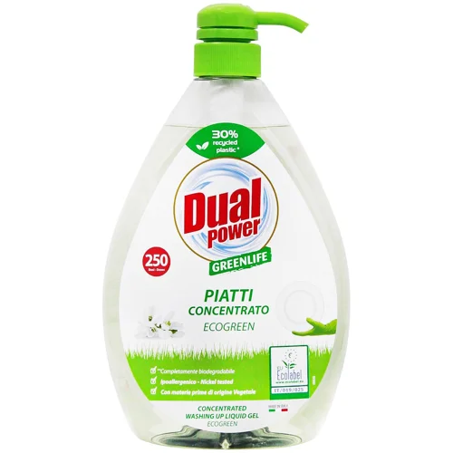 Гель для миття посуду Dual Power Green Life концентрований 1л