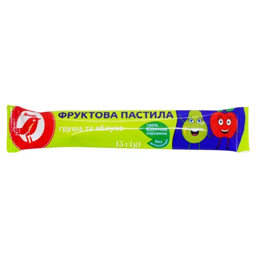 Фруктова пастила Auchan груша та яблуко 15г