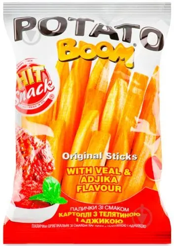 Potato Boom з телятиною та аджикою "Hit snack", 25г