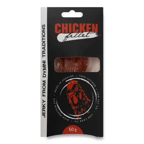 Філе Куряче В'ялене Jerky Димні Традиції В/ґ Картонна Упаковка, 50г